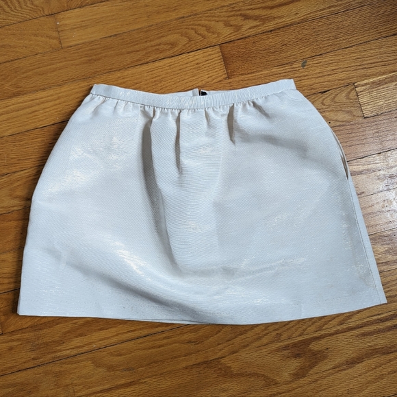 5/$25🎃 Erin Fetherston for Target Cream Metallic Brocade Mini Skirt Size 1 - Picture 2 of 6
